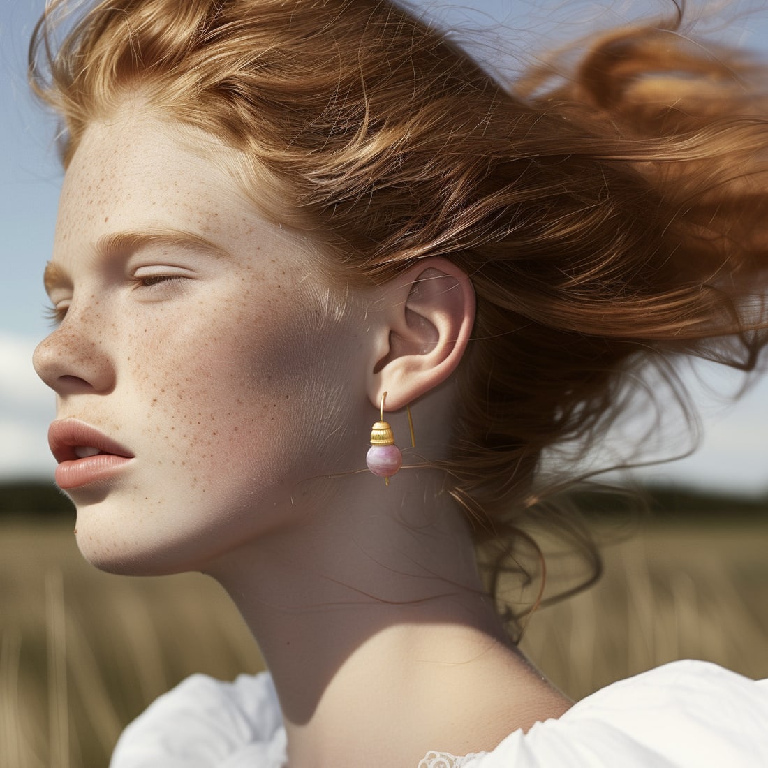 Pink Tourmaline Earring 14K Gold Hook - 2