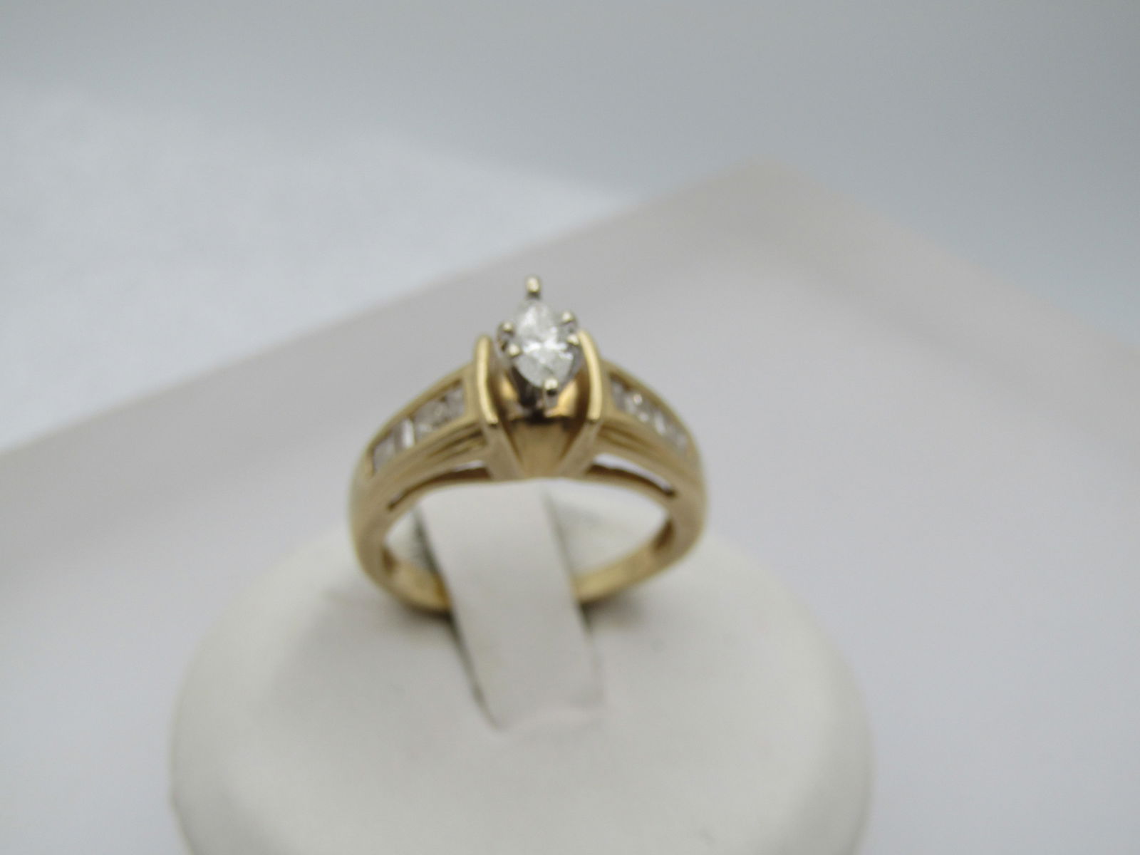 Vintage 14kt Marquise Multi-Diamond Engagement Ring, Size 5.5. , 1960's-1980's - 4