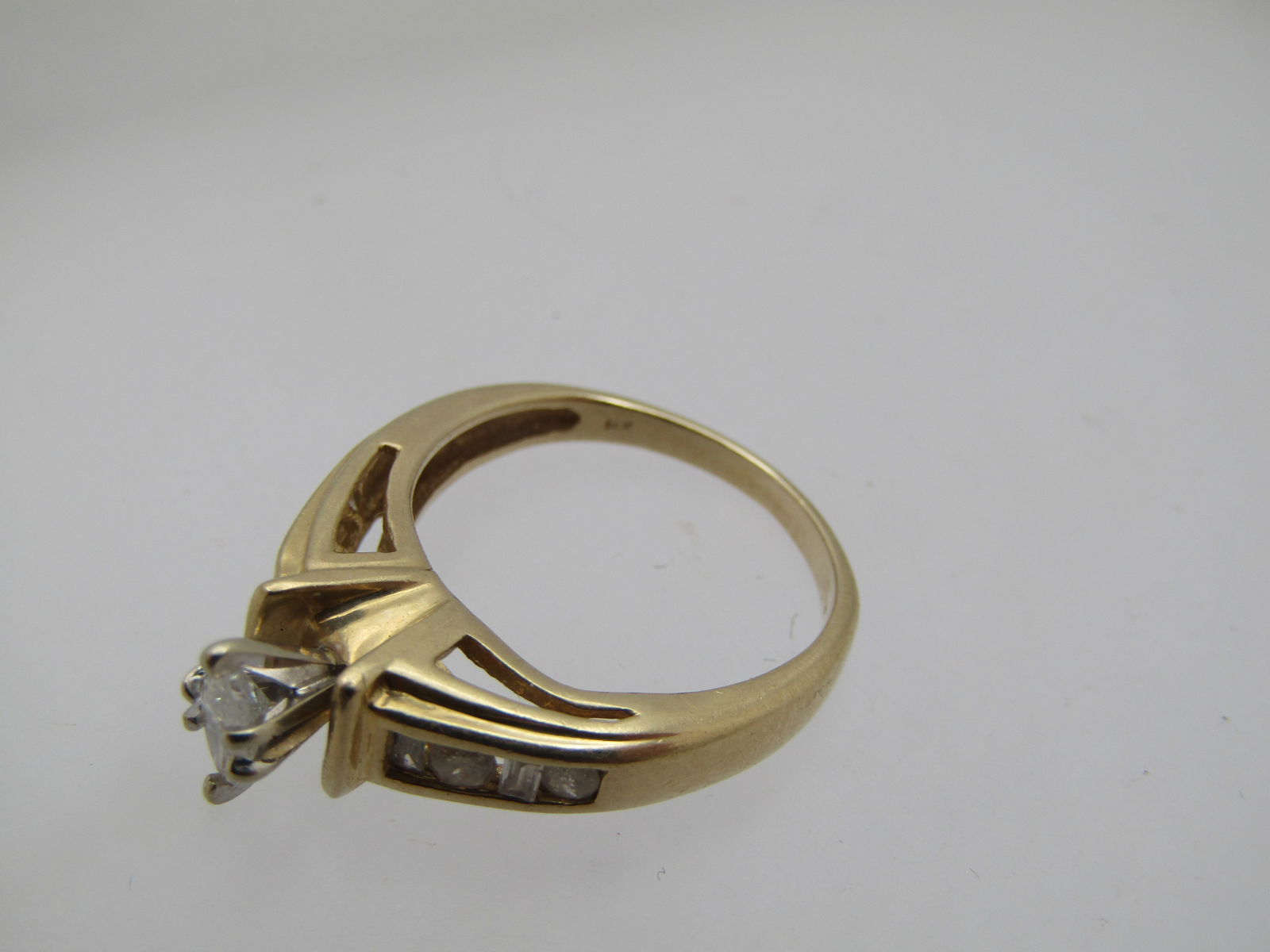 Vintage 14kt Marquise Multi-Diamond Engagement Ring, Size 5.5. , 1960's-1980's - 6