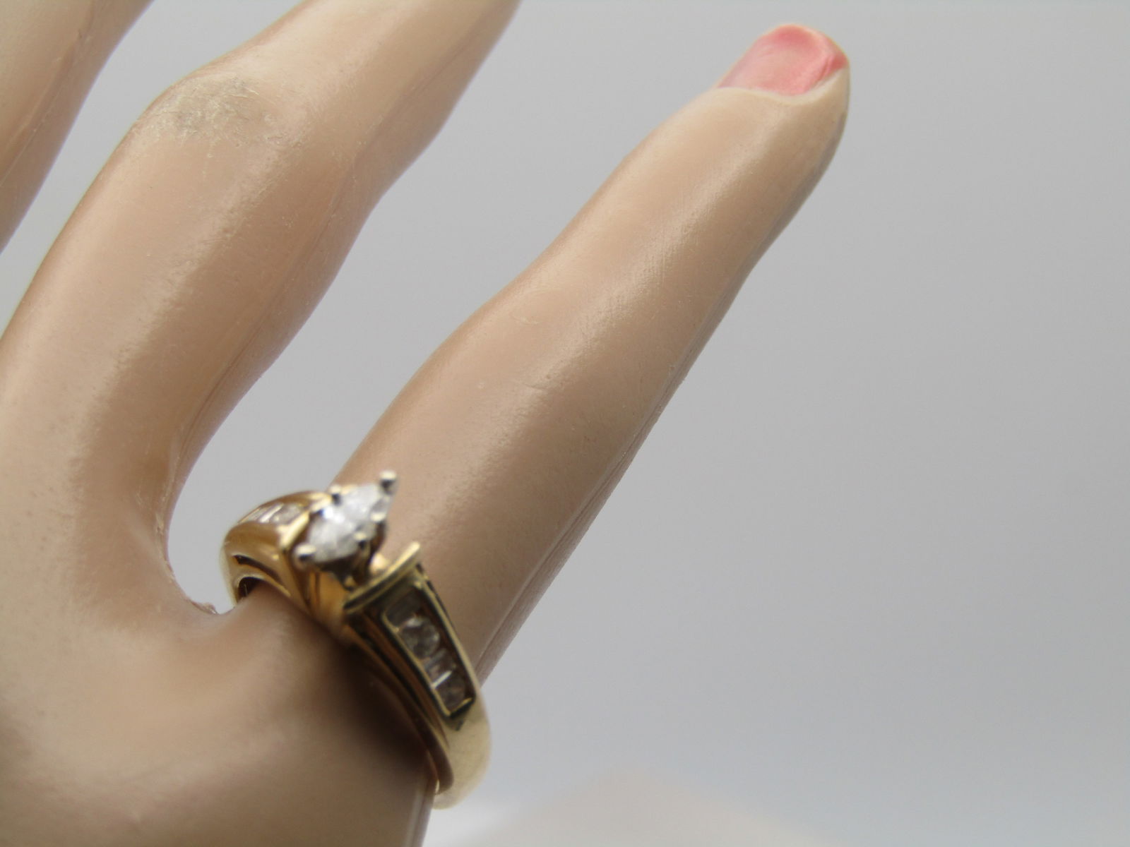 Vintage 14kt Marquise Multi-Diamond Engagement Ring, Size 5.5. , 1960's-1980's - 7