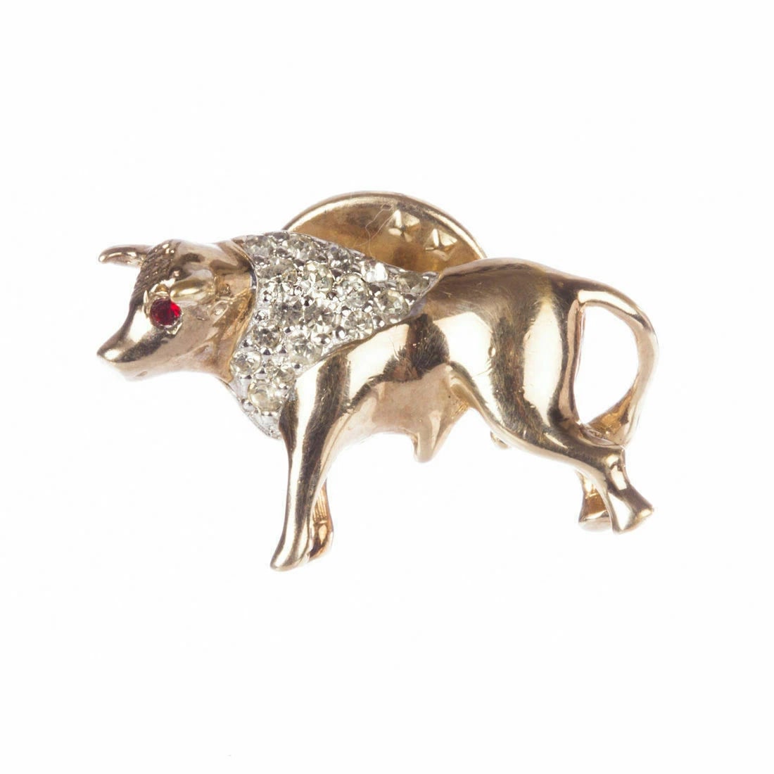 Panetta Rhinestone Bull Pin with Red Eye - 2