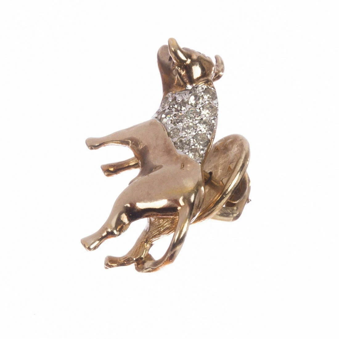 Panetta Rhinestone Bull Pin with Red Eye - 3