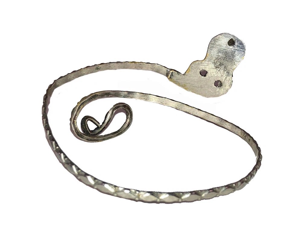 Southeast Asian Cobra White Metal Snake Armband - 3