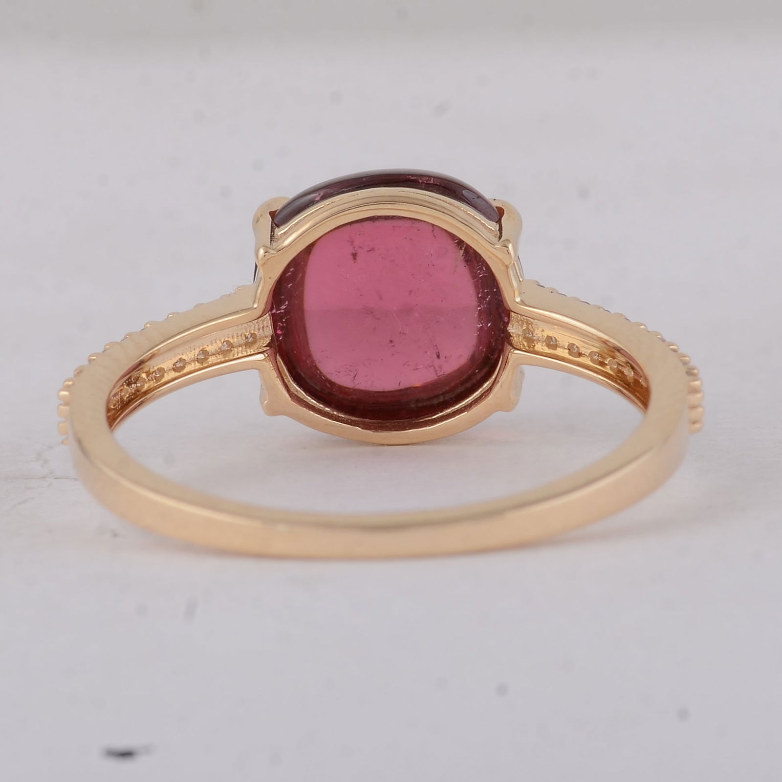 3.47 Ct Cushion Tourmaline 9K Gold Ring - 4