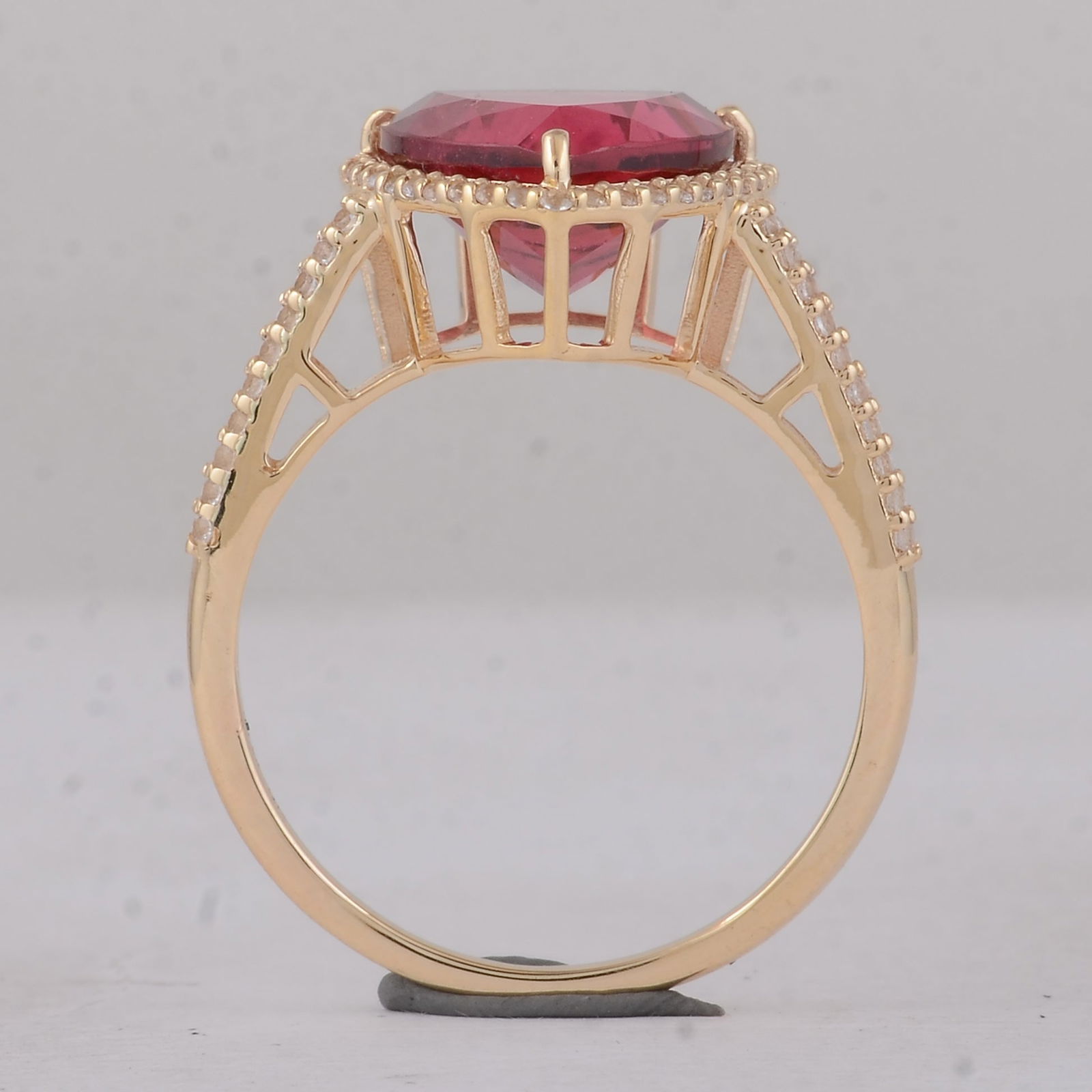 3.62 Ct Trillion Tourmaline 9K Gold Ring - 4