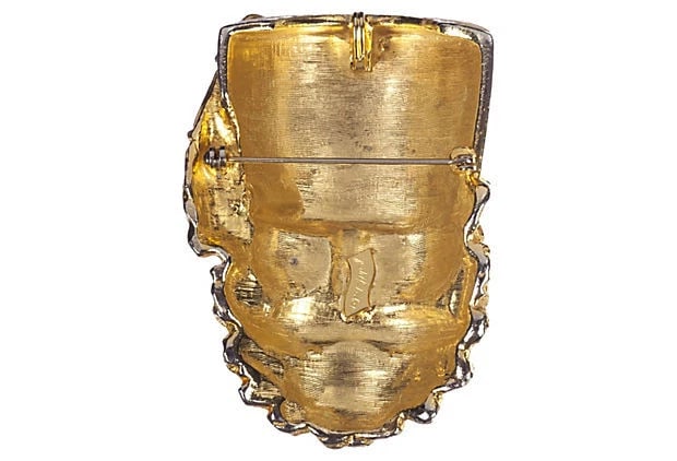 Judith Leiber Sultan Mask Pin Pendant - 3