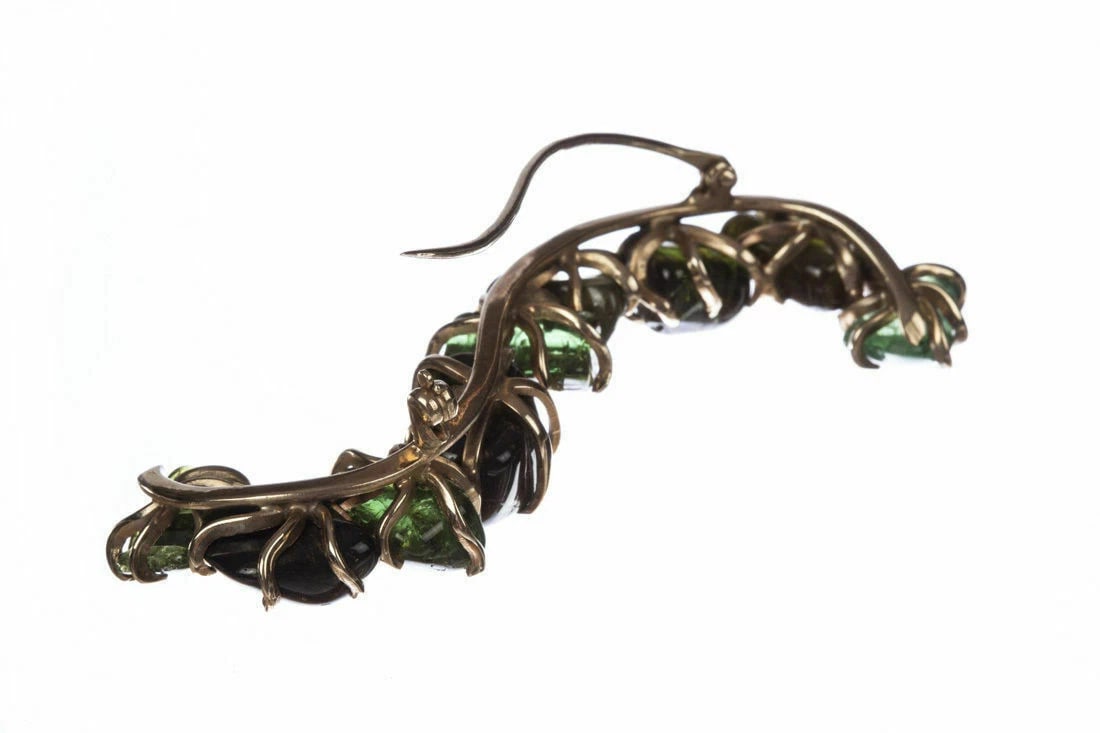 9 kt Gold Plated Green Tourmaline Pin - 7