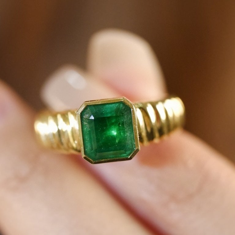 14K GOLD 1.91 CT NATURAL EMERALD RING (1 of 5)