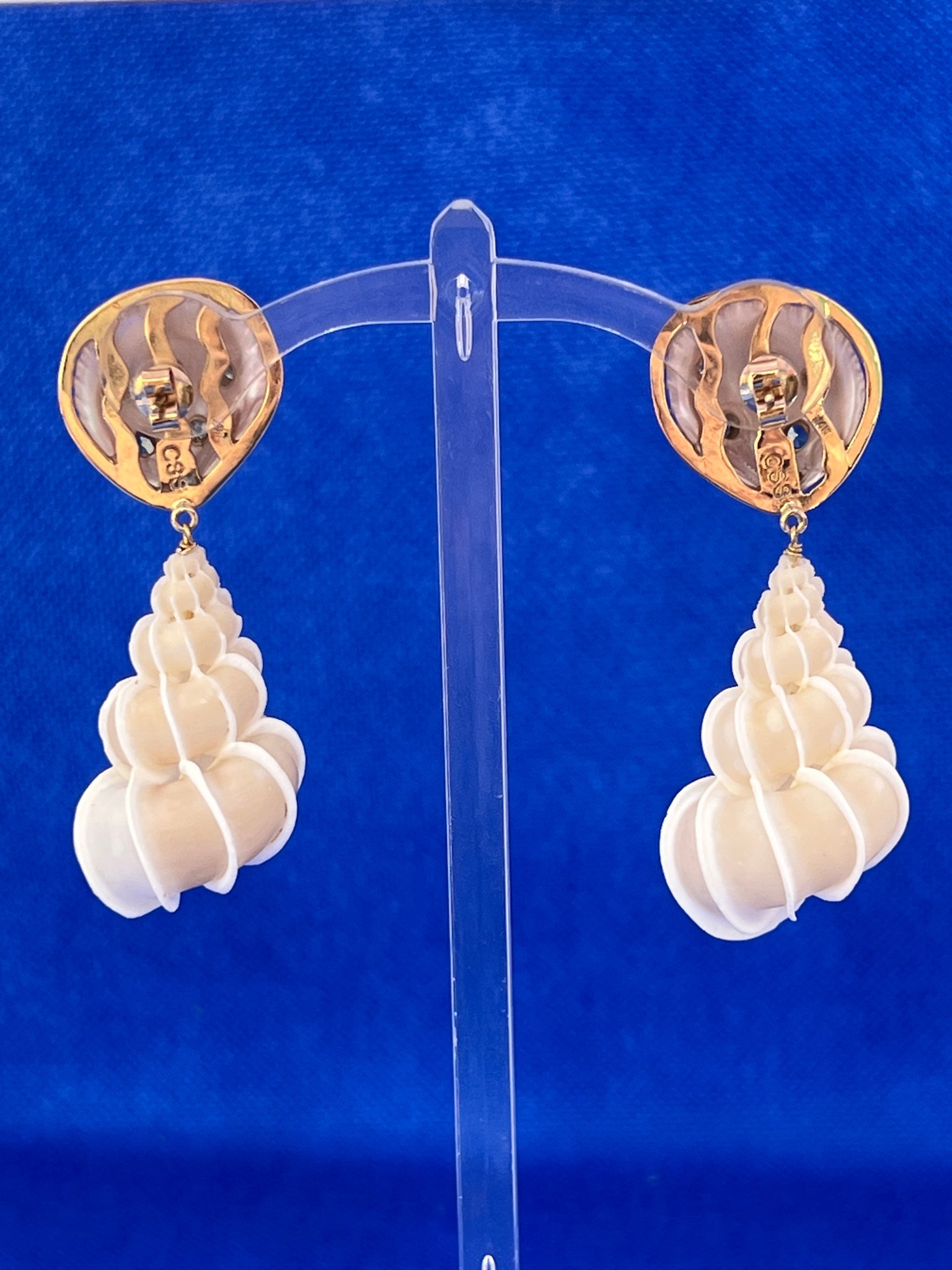 14kt. Wentletrap and Scallop Shell Drop Earrings - 3