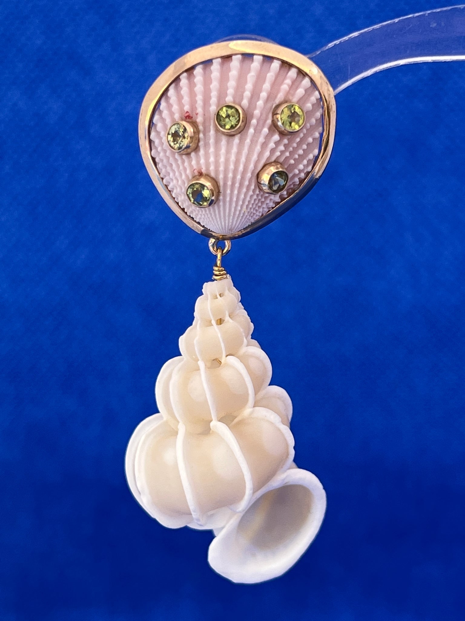 14kt. Wentletrap and Scallop Shell Drop Earrings - 4