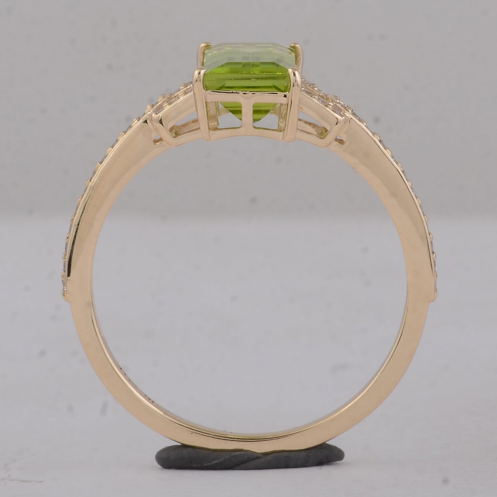 1.96 Ct Baguette Peridot 9K Gold Ring - 3