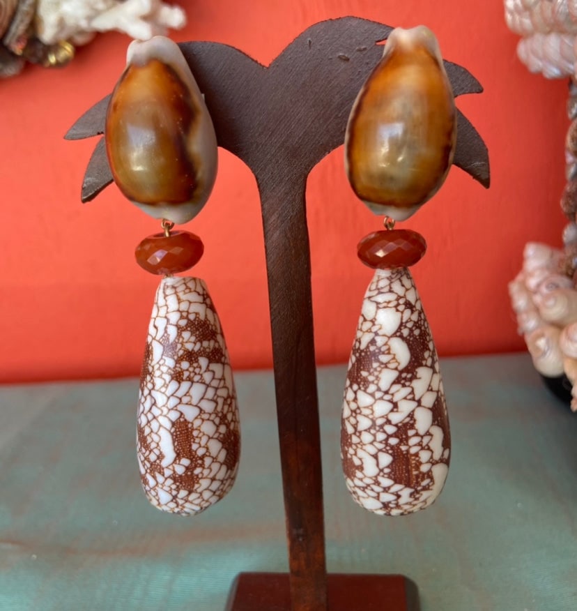 Amazonite Conus Earrings: Title:Amazonite Conus EarringsDescription:Beautiful and lightweight Amazonite Conus earrings. Clip, 3 1/4" drop Reserve: $200.00 Shipping:Domestic: Shipping rates are determined by