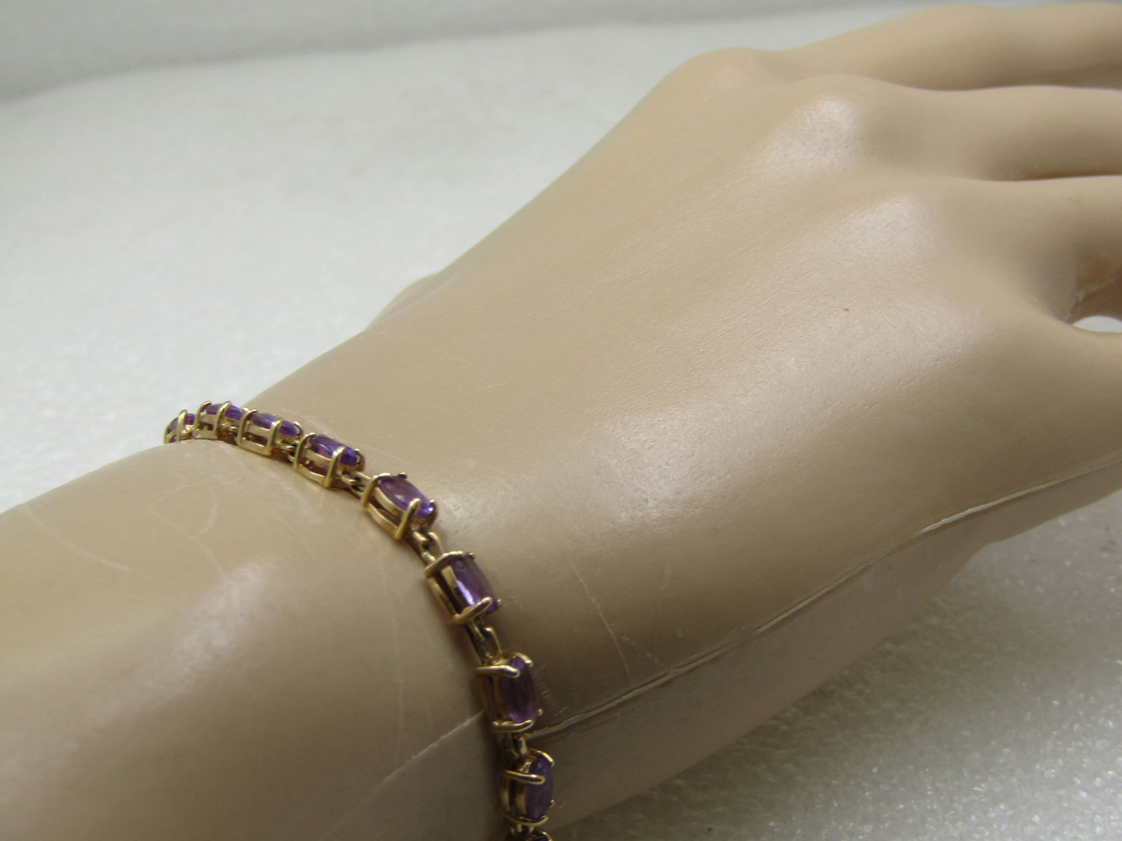 Vintage 10kt Amethyst Tennis Bracelet, 7.25". - 6