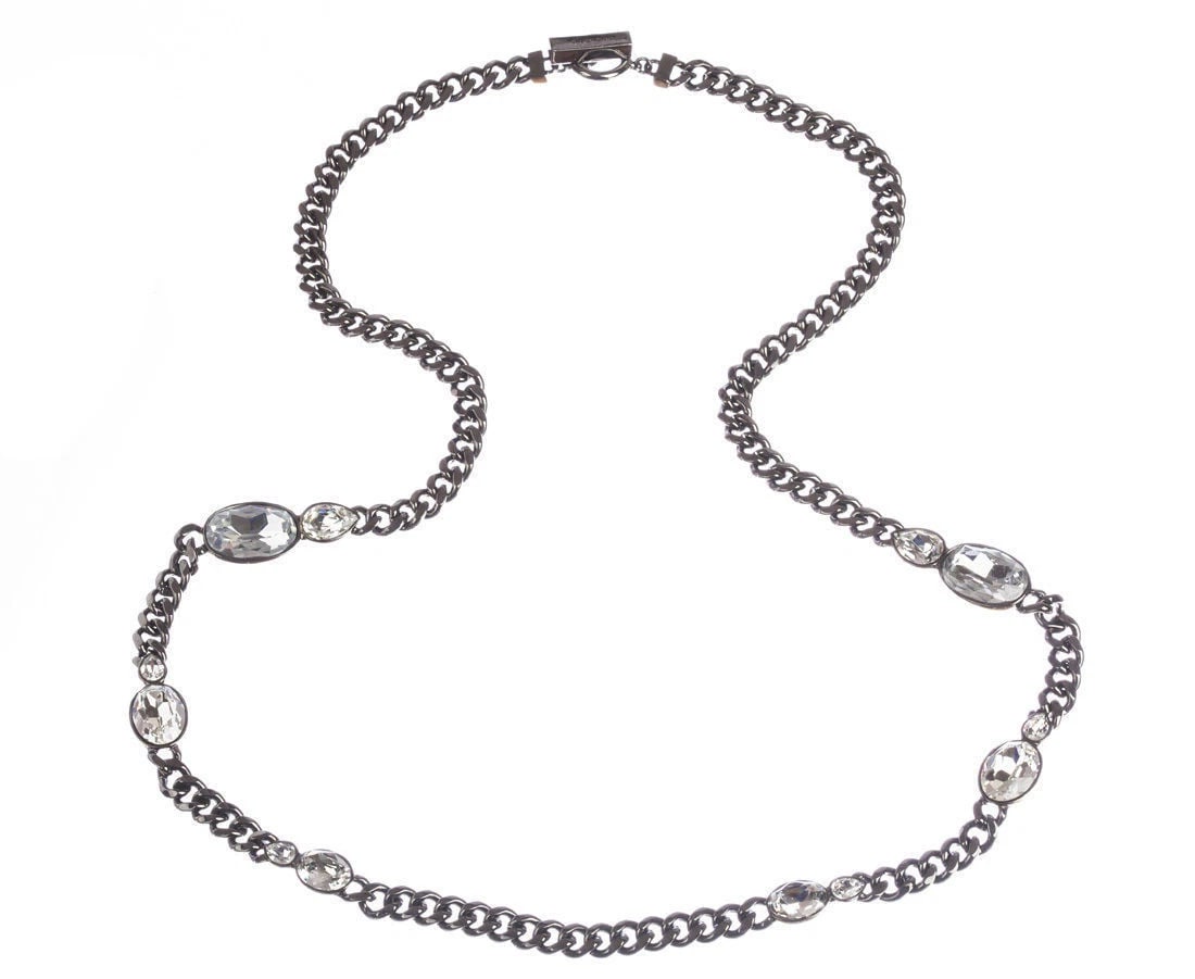 Givenchy Headlight Rhinestone Flapper Necklace - 2