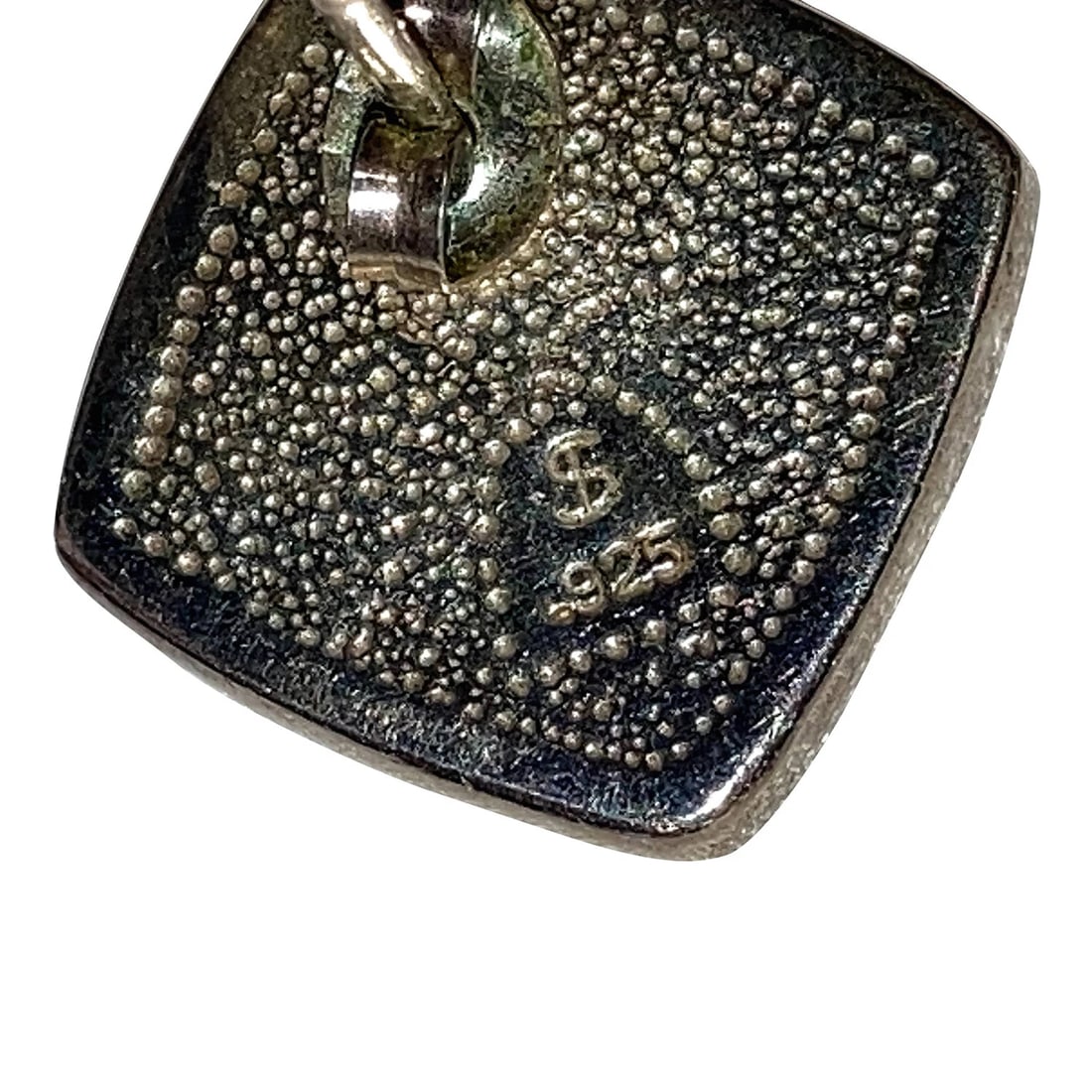 Sterling Silver Turquoise Inlay Square Earrings - 5