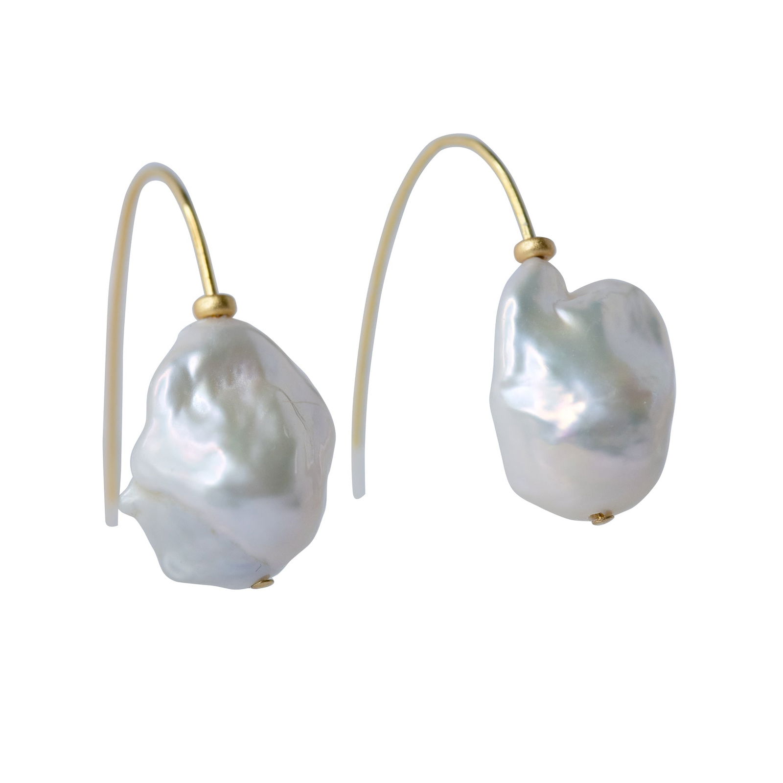 Baroque Pearl Earring 14K Gold Hooks - 4