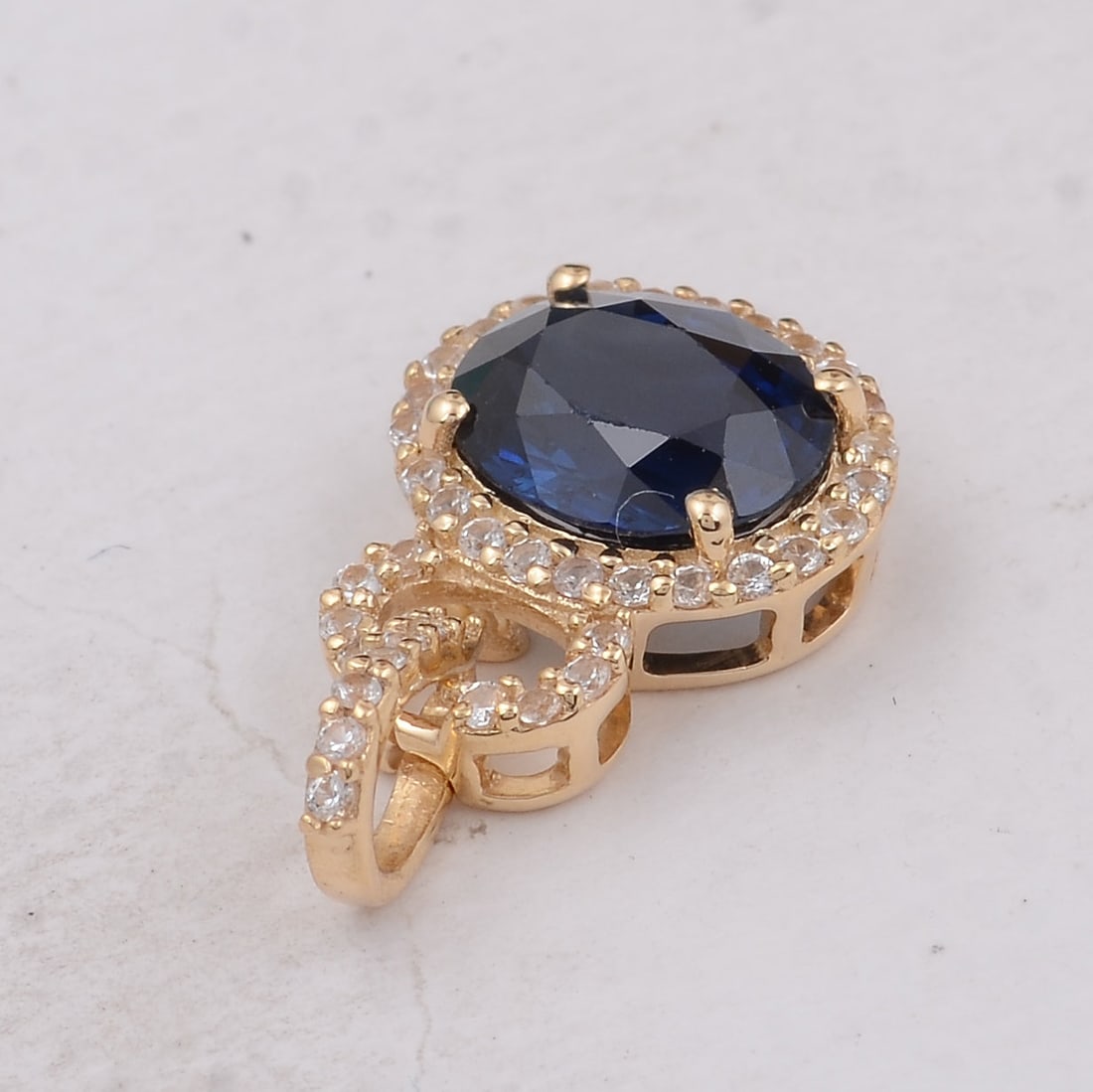 1.65 Ct Oval Sapphire 9K Gold Pendant - 2