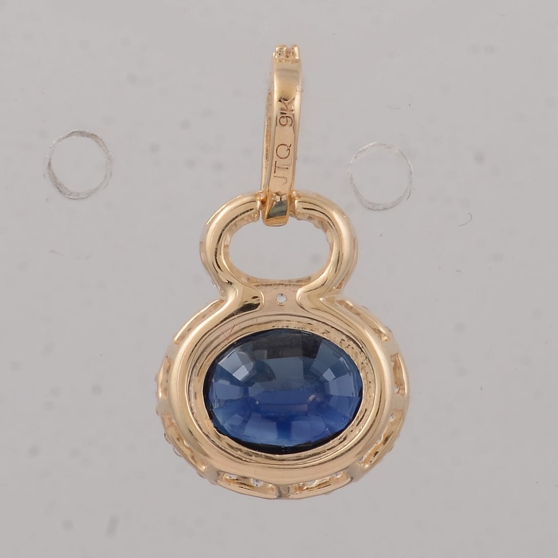 1.65 Ct Oval Sapphire 9K Gold Pendant - 4