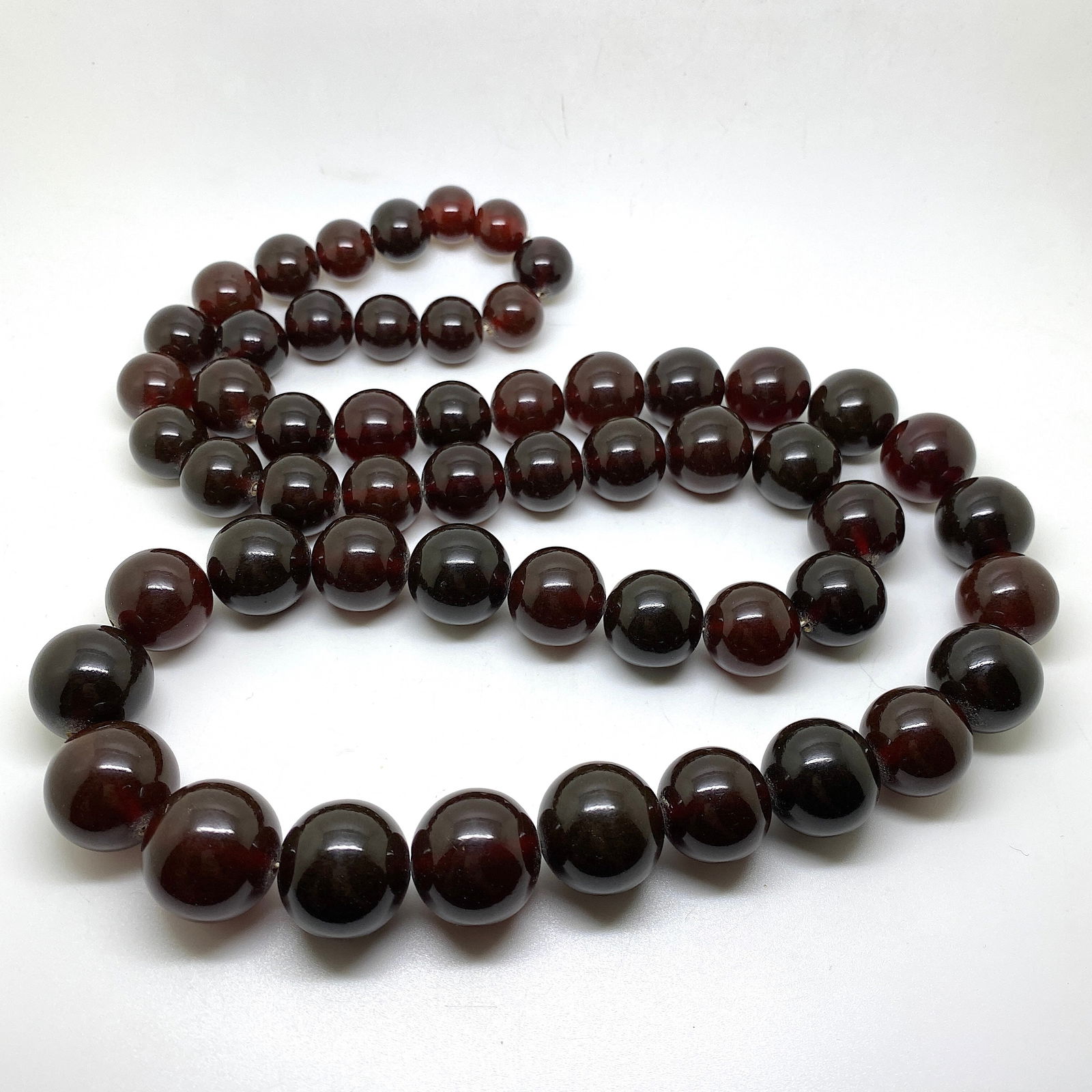 Stunning Unique Antique Amber Necklace made from Round Amber beads - 9