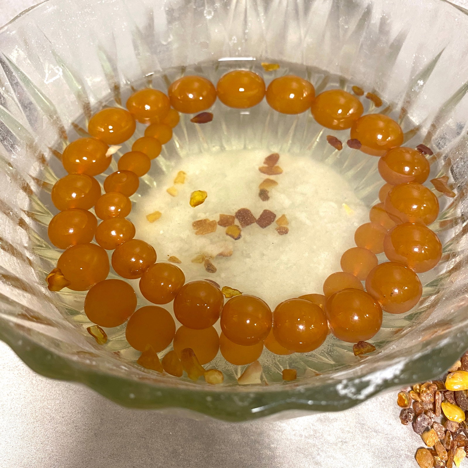 Antique Amber Necklace made from Round Amber beads - 10