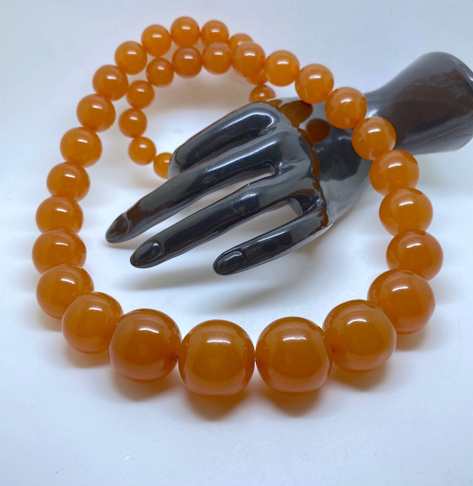 Antique Amber Necklace made from Round Amber beads - 3