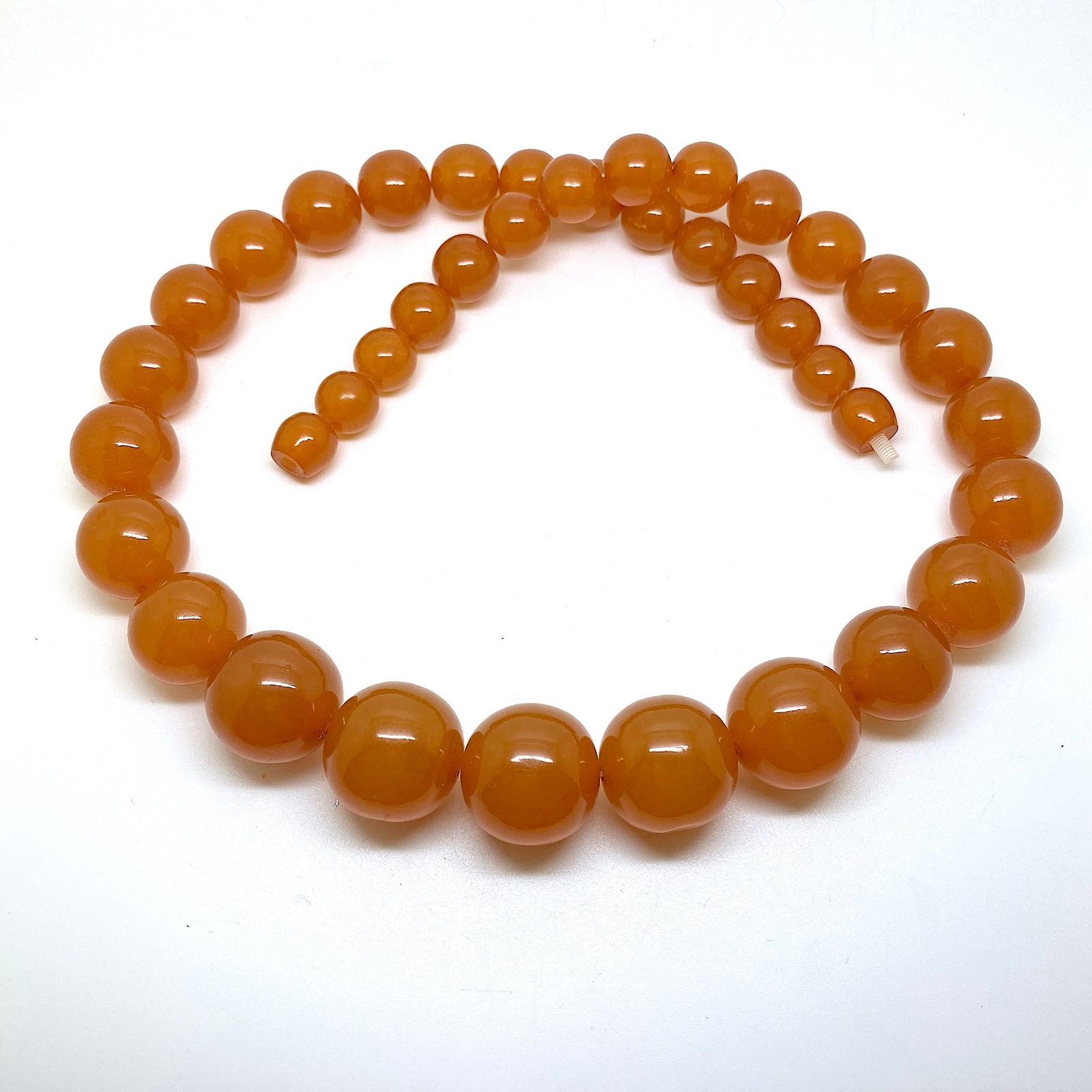 Antique Amber Necklace made from Round Amber beads - 4