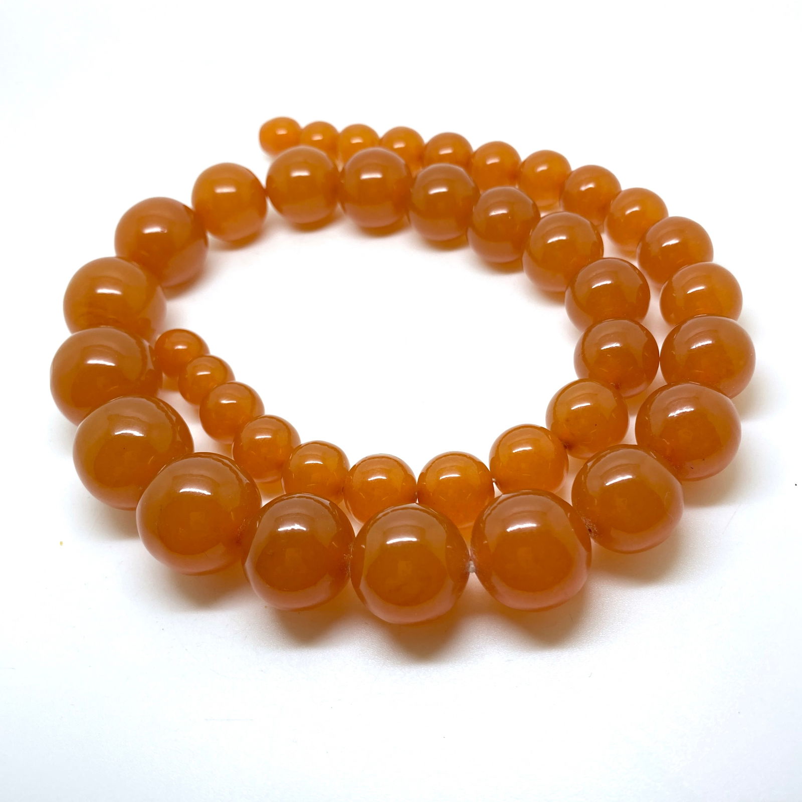 Antique Amber Necklace made from Round Amber beads - 6