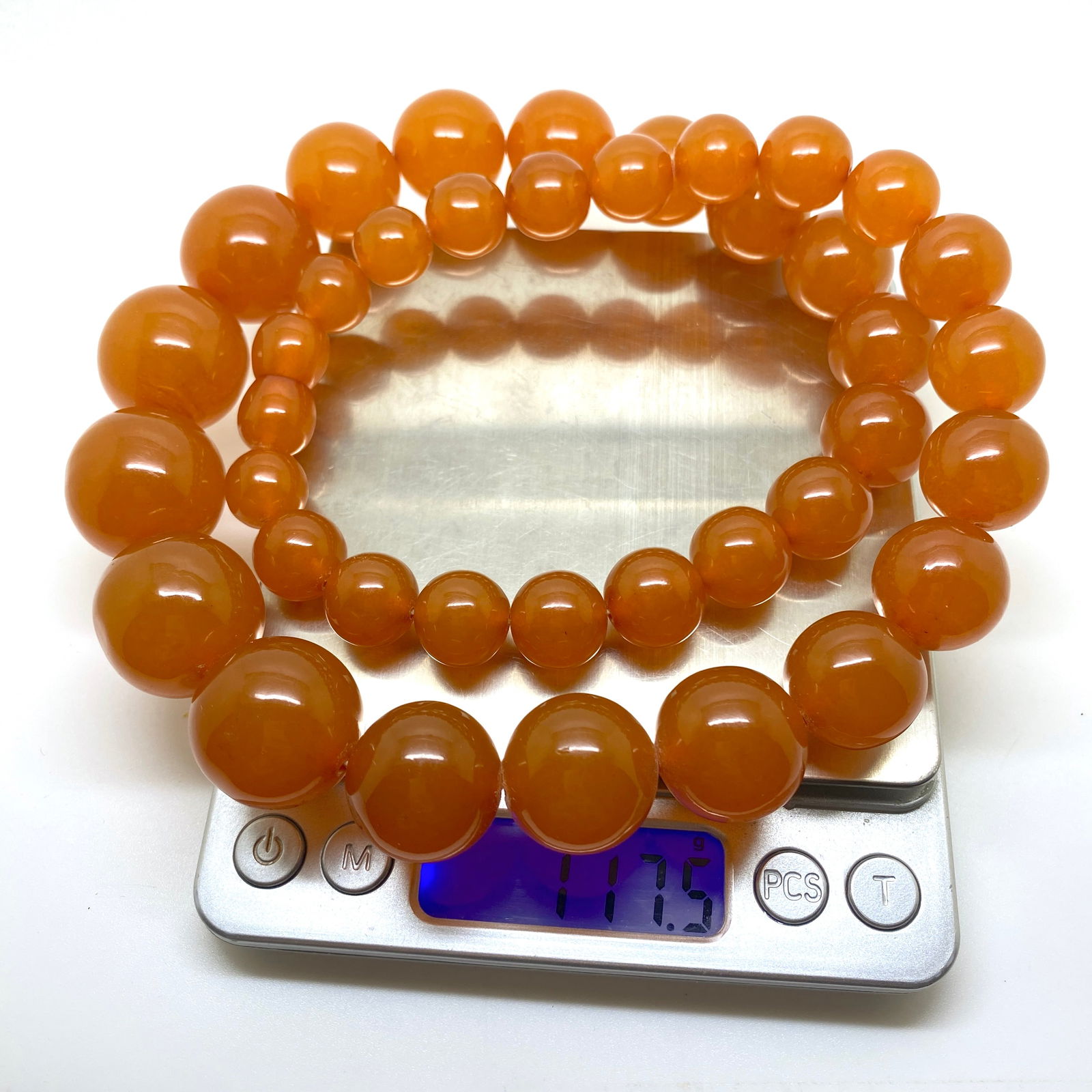 Antique Amber Necklace made from Round Amber beads - 9