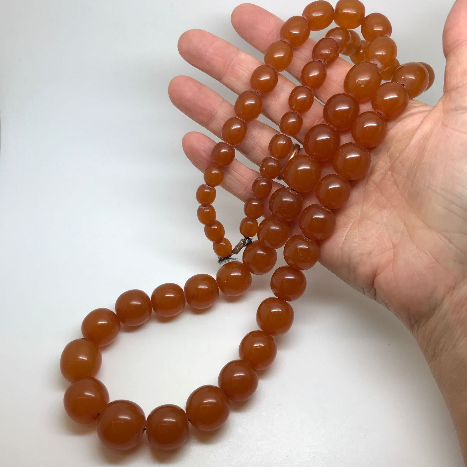 Unique and Remarkable Amber Necklace made from Round Amber beads - 8