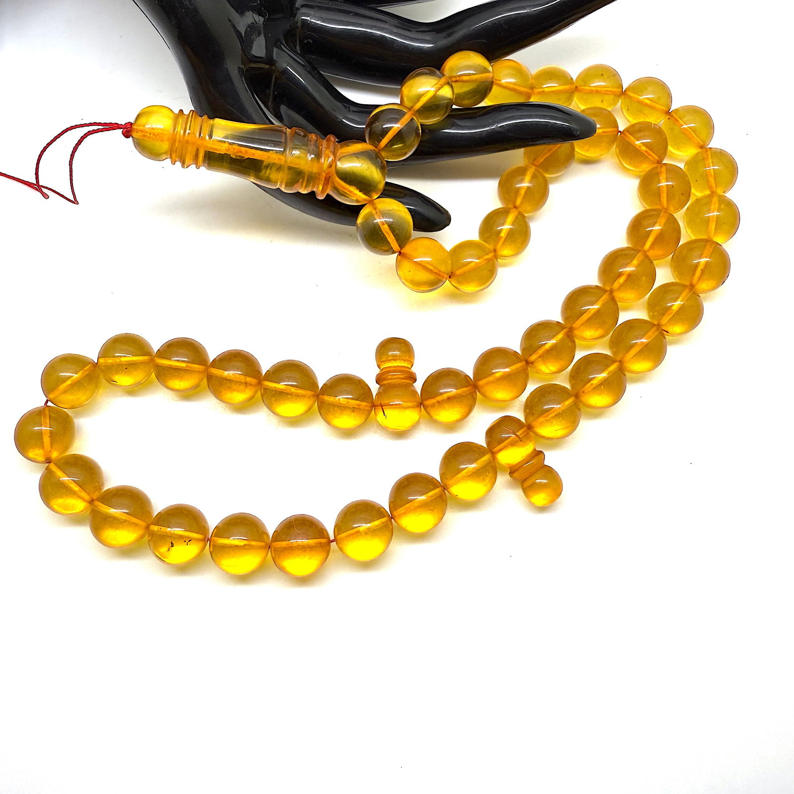 Splendid Amber Tesbih made from Round Amber beads - 4