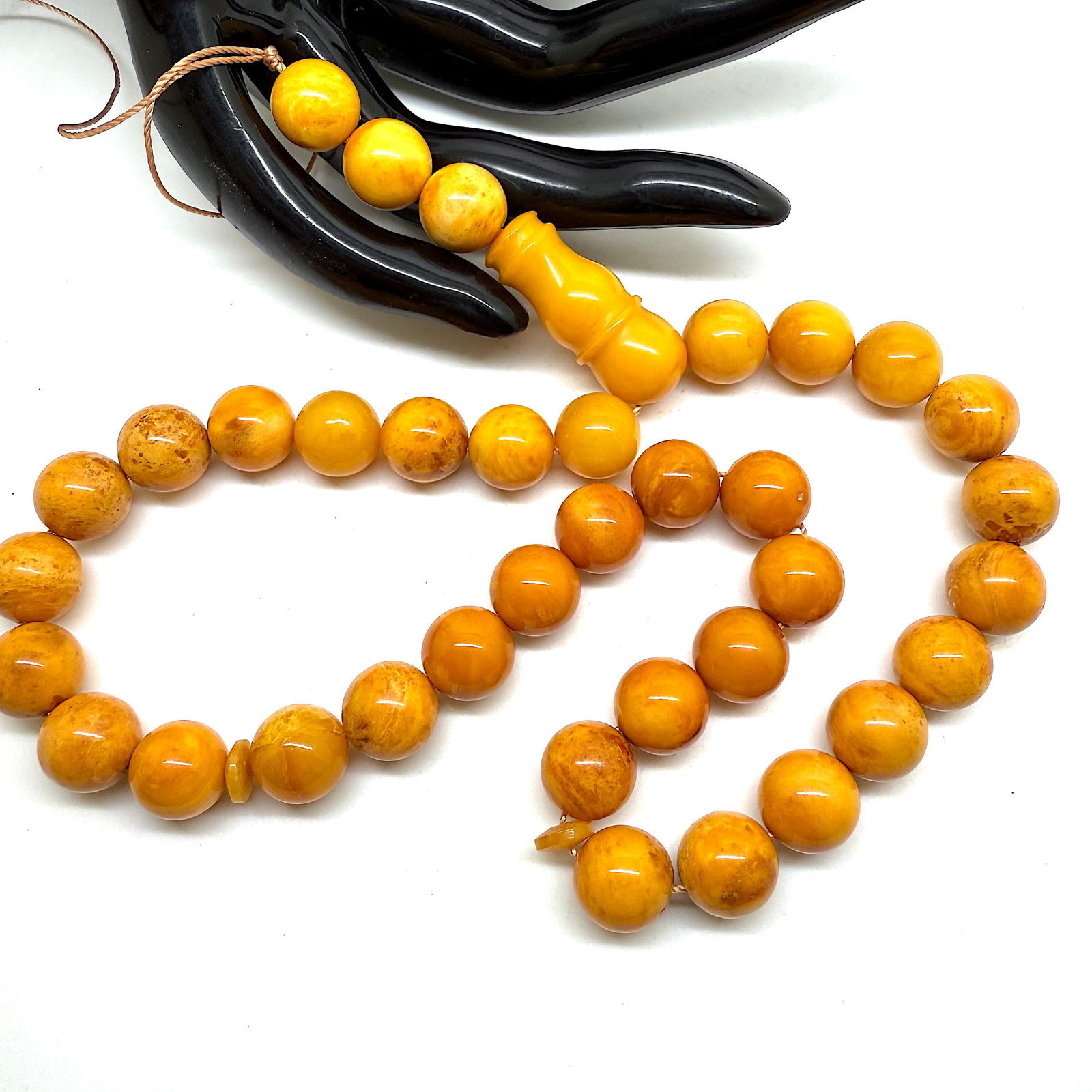 Outstanding Amber Tesbih made from Round Amber beads - 8