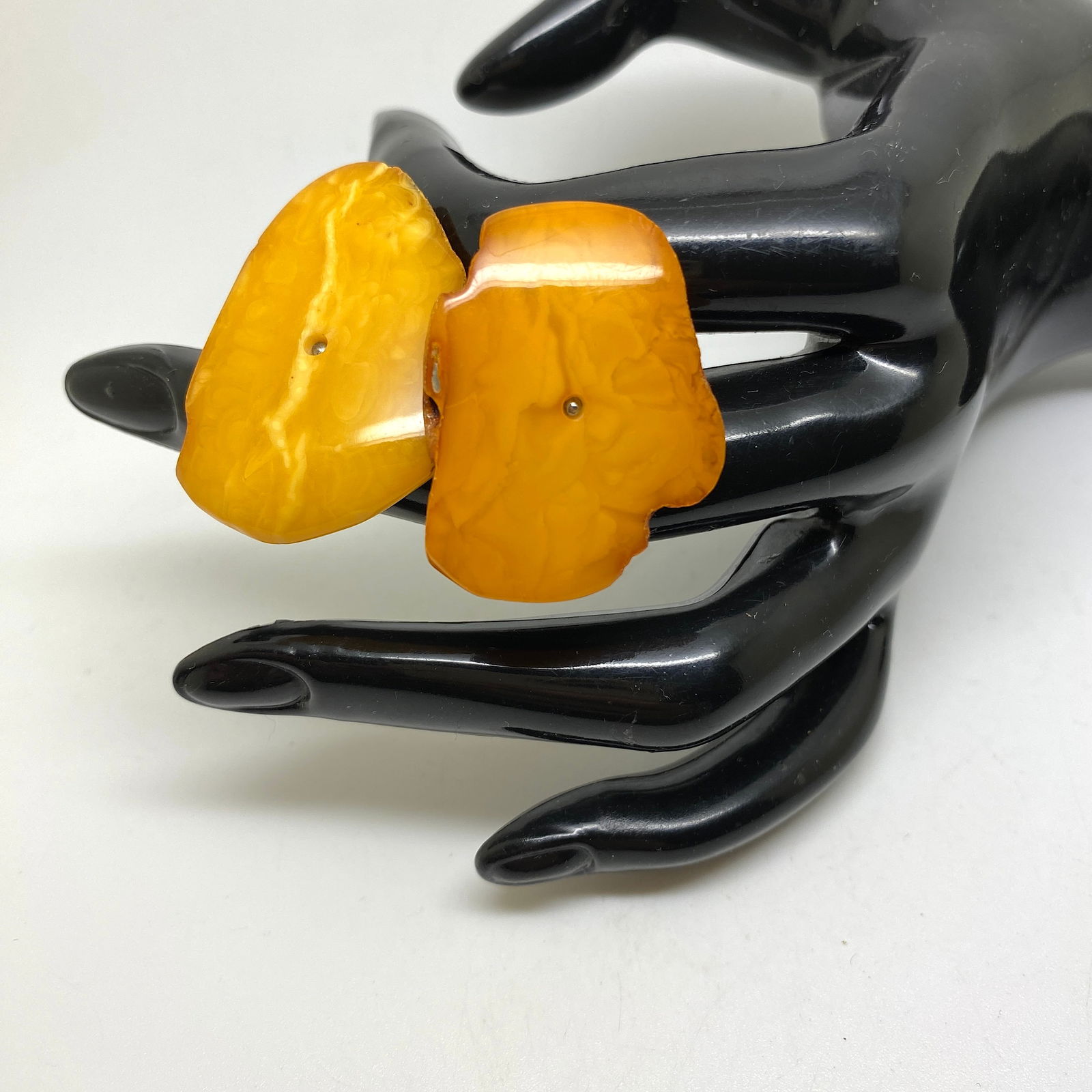 Phenomenal Unique Vintage Amber Cufflinks - 2