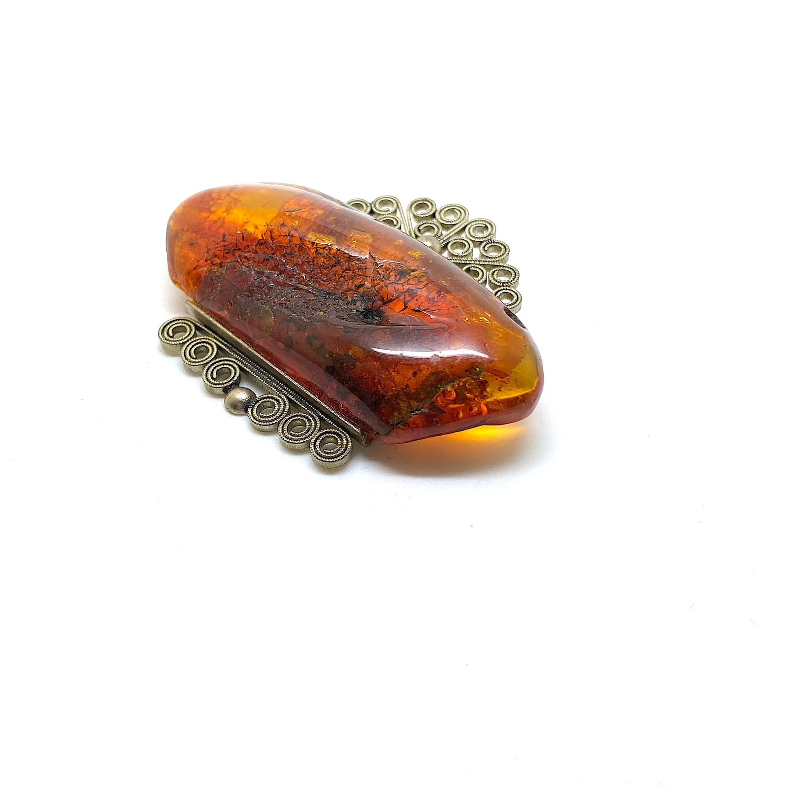 Fascinating Unique Vintage Amber Brooch - 4
