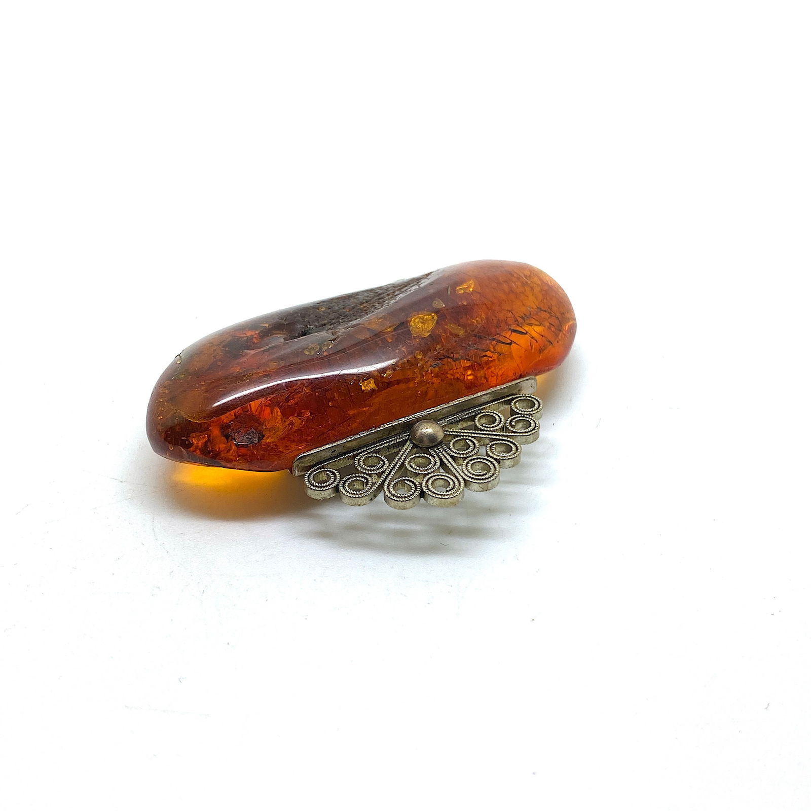 Fascinating Unique Vintage Amber Brooch - 5