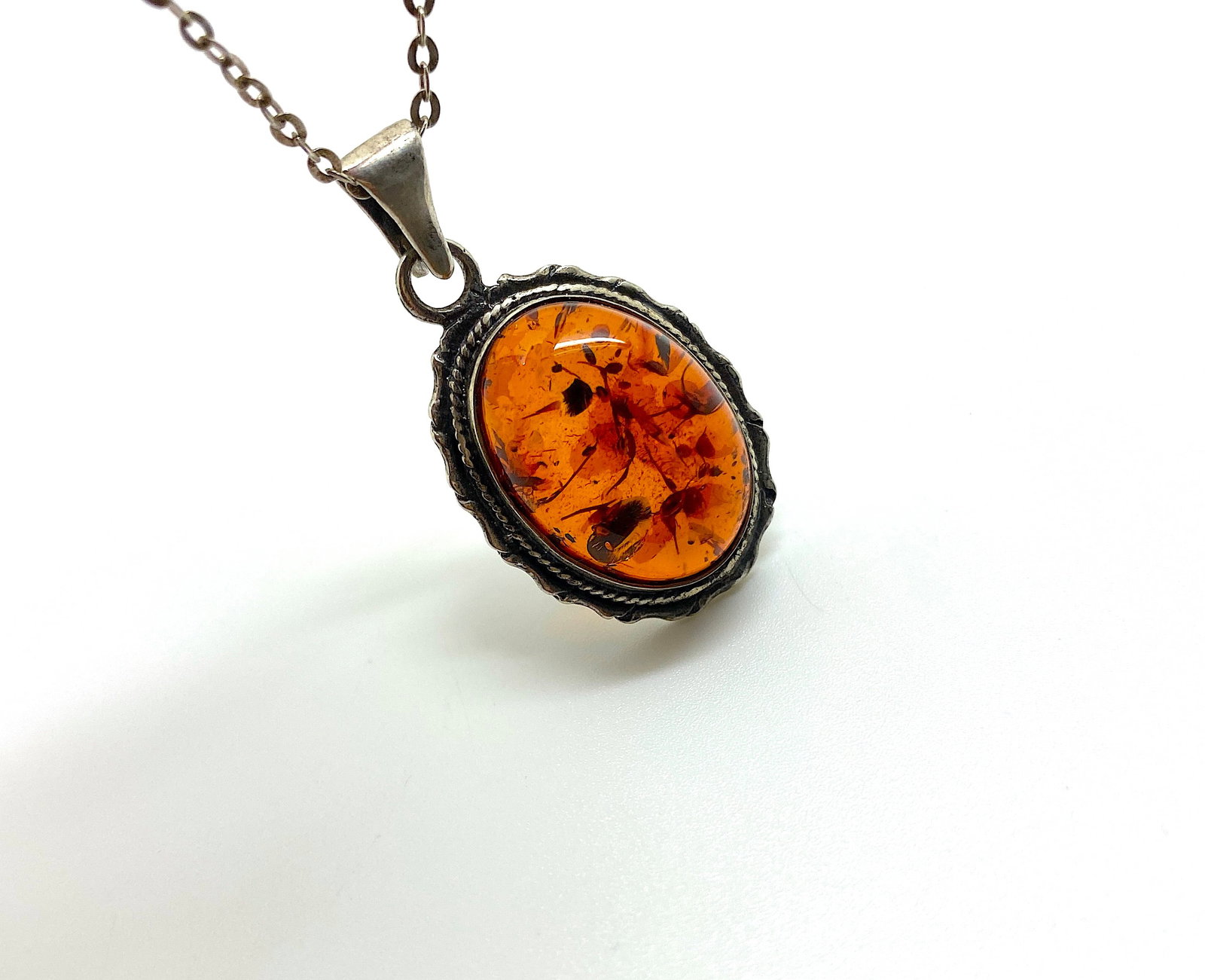 Antique Amber Pendant - 6