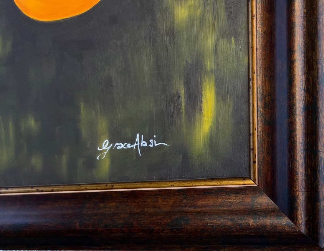 Grace Absi Yellow Tulips 2001 Oil Painting on Canvas Framed - 2