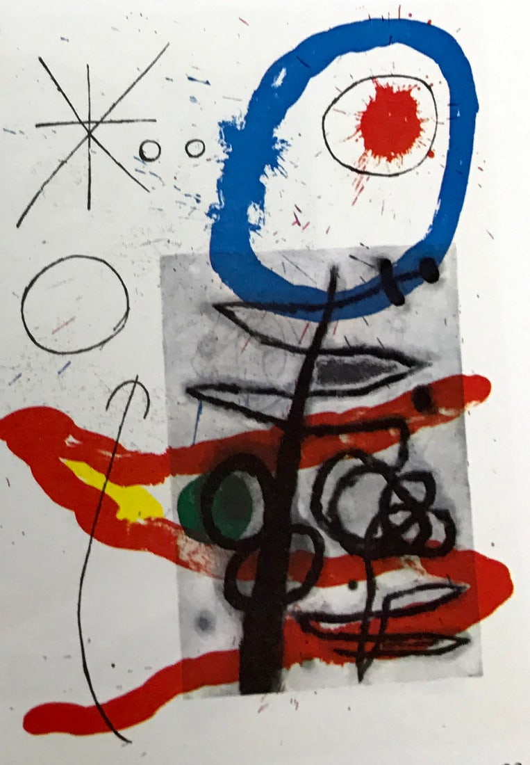 Joan Miro Original Lithograph DM09151 Derriere le miroir 1965: Title: Joan Miro Original Lithograph DM09151 Derriere le miroir 1965 Artist: Joan Miro Description: Title: Untitled DM09151Artist: Joan MiroCountry: SpainMedium: Original LithographMarks: Not signed
