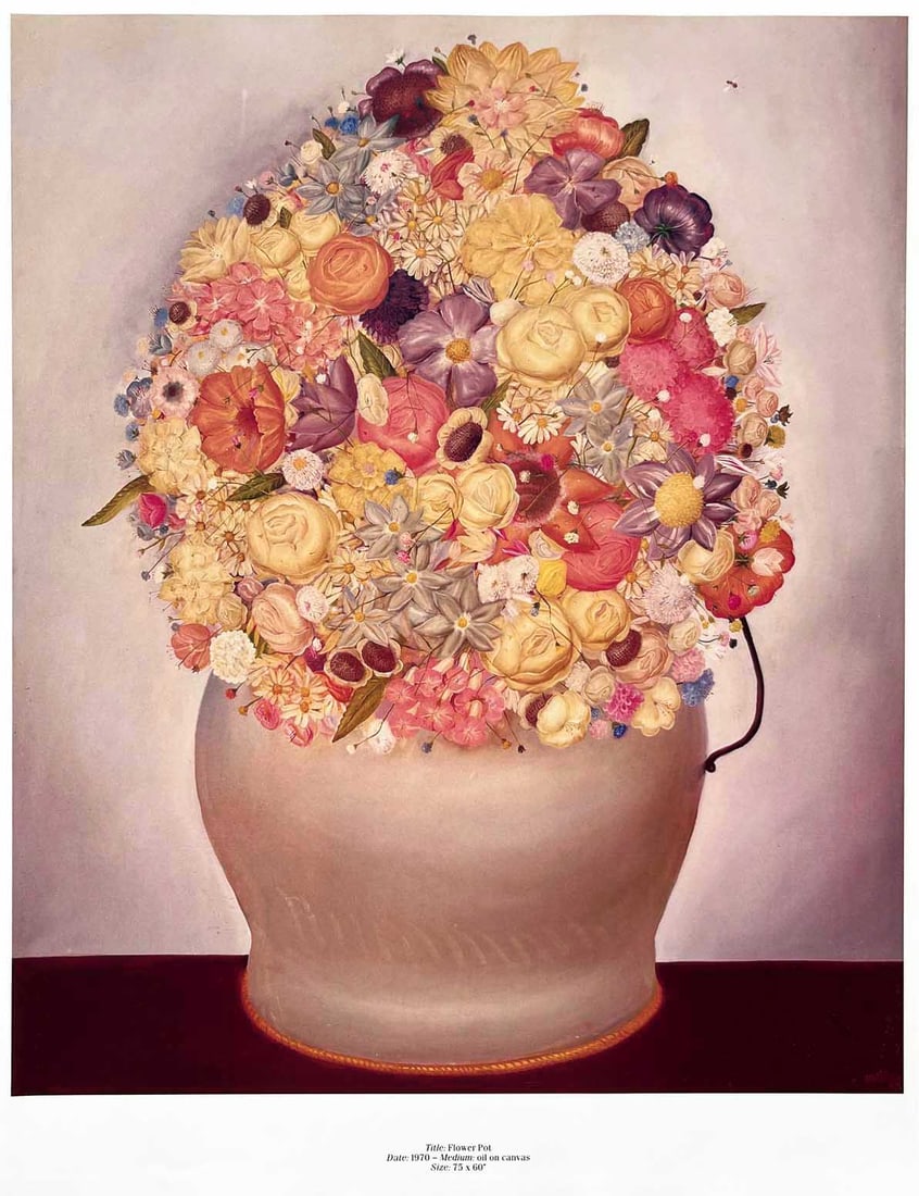 Fernando Botero 40 Flower Pot 1983: Title: Fernando Botero 40 Flower Pot 1983 Artist: Fernando Botero Description: Title: Flower potArtist: Fernando BoteroCountry: ColombiaMedium: Offset, Quadrichromie 40Marks: Not signed, not