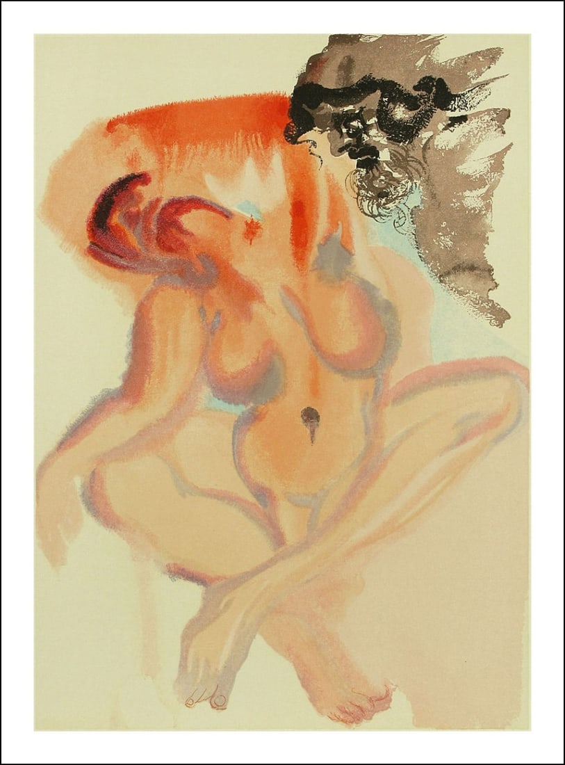 Salvador Dali Woodcut Purgatory 3 Indolent ones: Title: Salvador Dali Woodcut Purgatory 3 Indolent ones Artist: Salvador Dali Description: Title: The indolent ones - Purgatory 3 Artist: Salvador Dali Country: Spain Medium: Original Woodcut Marks: No