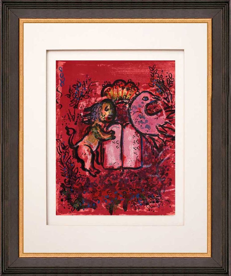 Chagall Frontispiece Original Lithograph Jerusalem windows 1962 framed: Title: Chagall Frontispiece Original Lithograph Jerusalem windows 1962 framed Artist: Marc Chagall Description: Title: Table of the laws - Frontispiece Artist: Marc Chagall Country: Russia - France Me