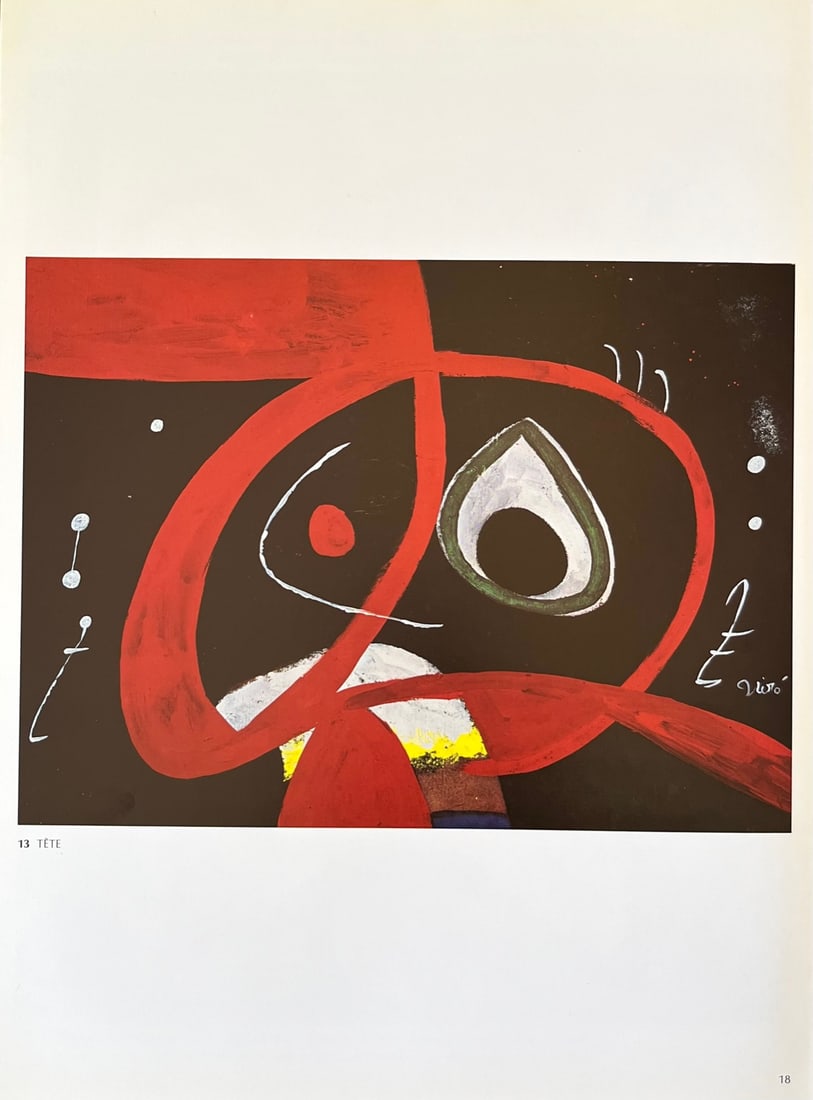 Joan Miro Derriere le Miroir DM13231 Tete 1978: Title: Joan Miro Derriere le Miroir DM13231 Tete 1978 Artist: Joan Miro Description: Title: Tete DM13231Artist: Joan MiroCountry: SpainMedium: OffsetMarks: Not signed, not numberedPaper Size: Vellum