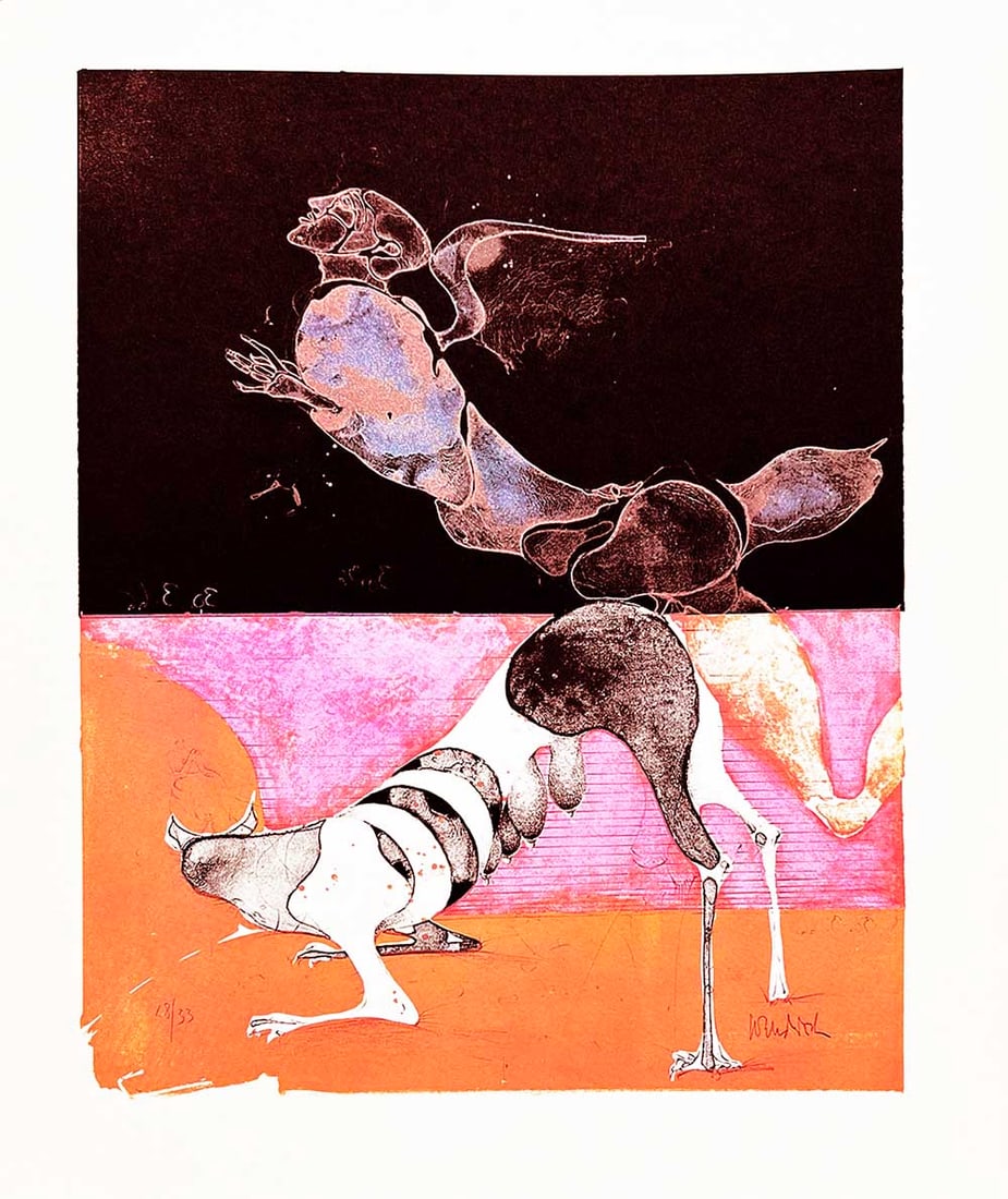 Paul Wunderlich 18 L'Ange Et La Louve 1974: Title: Paul Wunderlich 18 L'Ange Et La Louve 1974 Artist: Wunderlich Description: Paul WunderlichCountry: GermanyTitle: L'Ange Et La Louve - 18Medium: PhotogravureMarks: Signedand numbered in the