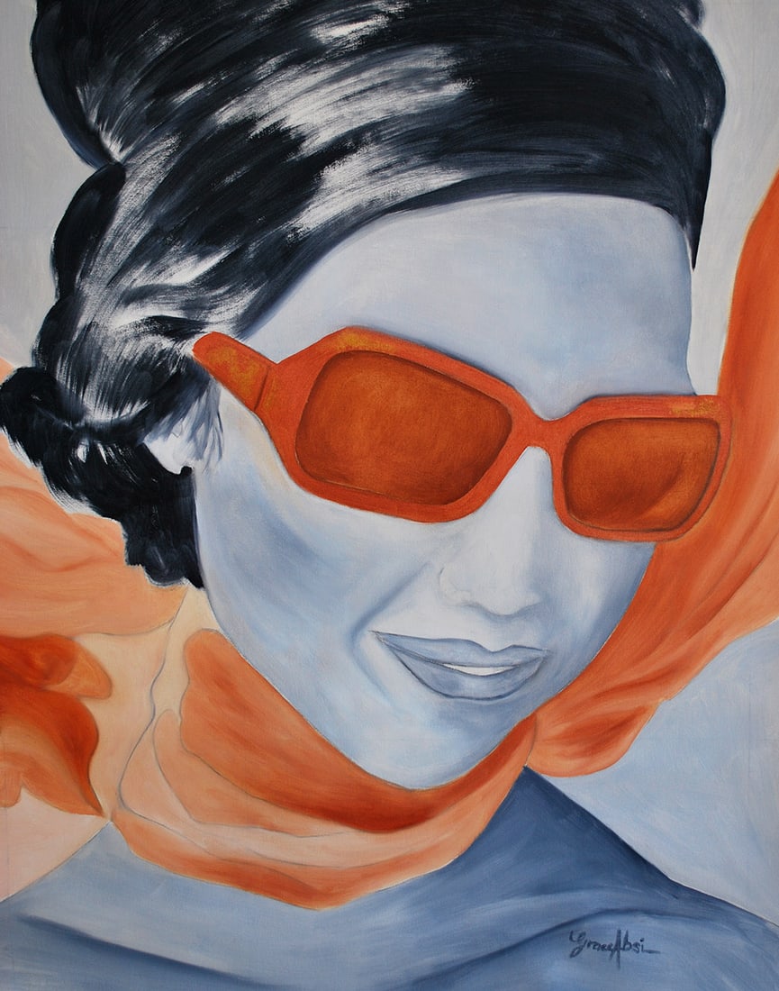 Grace Absi Foulard Orange 2008 Oil Painting on Canvas: Title: Grace Absi Foulard Orange 2008 Oil Painting on Canvas Artist: Grace Absi Description: Title: Foulard orange Artist:Grace Absi Country: USA Medium: Oil Painting on canvas Marks: Created & Si