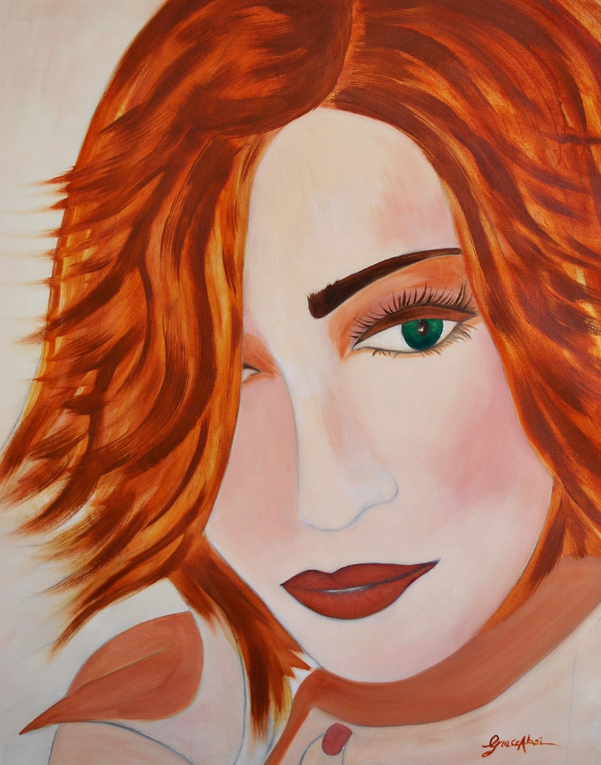 Grace Absi Lady in red 2008 Oil Painting on canvas: Title: Grace Absi Lady in red 2008 Oil Painting on canvas Artist: Grace Absi Description: Title: Lady in Red Artist:Grace Absi Country: USA Medium: Oil Painting on canvas Marks: Created & Signed i