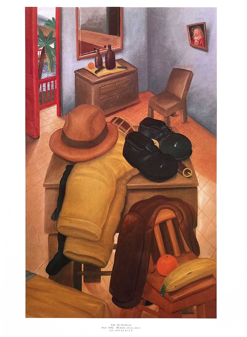 Fernando Botero 42 The bedroom 1983: Title: Fernando Botero 42 The bedroom 1983 Artist: Fernando Botero Description: Title: The bedroomArtist: Fernando BoteroCountry: ColombiaMedium: Offset, Quadrichromie 42Marks: Not signed, not