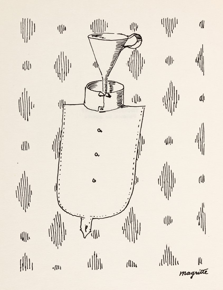 1958 Rene' Magritte Lithograph 9, Mesens Poemes Ltd Edition: Title: 1958 Rene' Magritte Lithograph 9, Mesens Poemes Ltd Edition Artist: Magritte Description: Title: E.L.T. Mesens Poemes - 9Artist: Rene' MagritteCountry: BelgiumMedium: LithographMarks: Signed