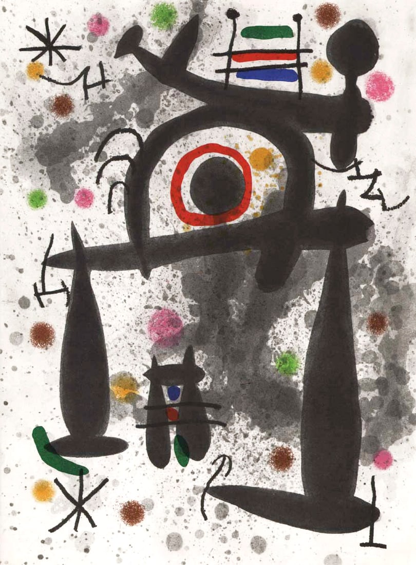 Joan Miro Lithograph DM02195 Derriere le Miroir 1971: Title: Joan Miro Lithograph DM02195 Derriere le Miroir 1971 Artist: Joan Miro Description: Title: Untitled DM01195Artist: Joan MiroCountry: SpainMedium: LithographMarks: Not signed, not