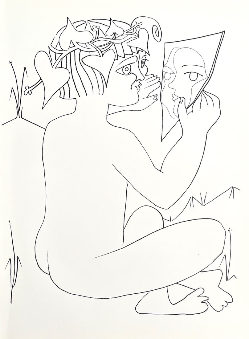 Francoise Gilot Lithograph Crown of leaves 1975: Title: Francoise Gilot Lithograph Crown of leaves 1975 Artist: Gilot Description: Artist: Francoise Gilot Country: France Title: Crown of leaves Medium: Lithograph Marks: Not signed not numbered paper