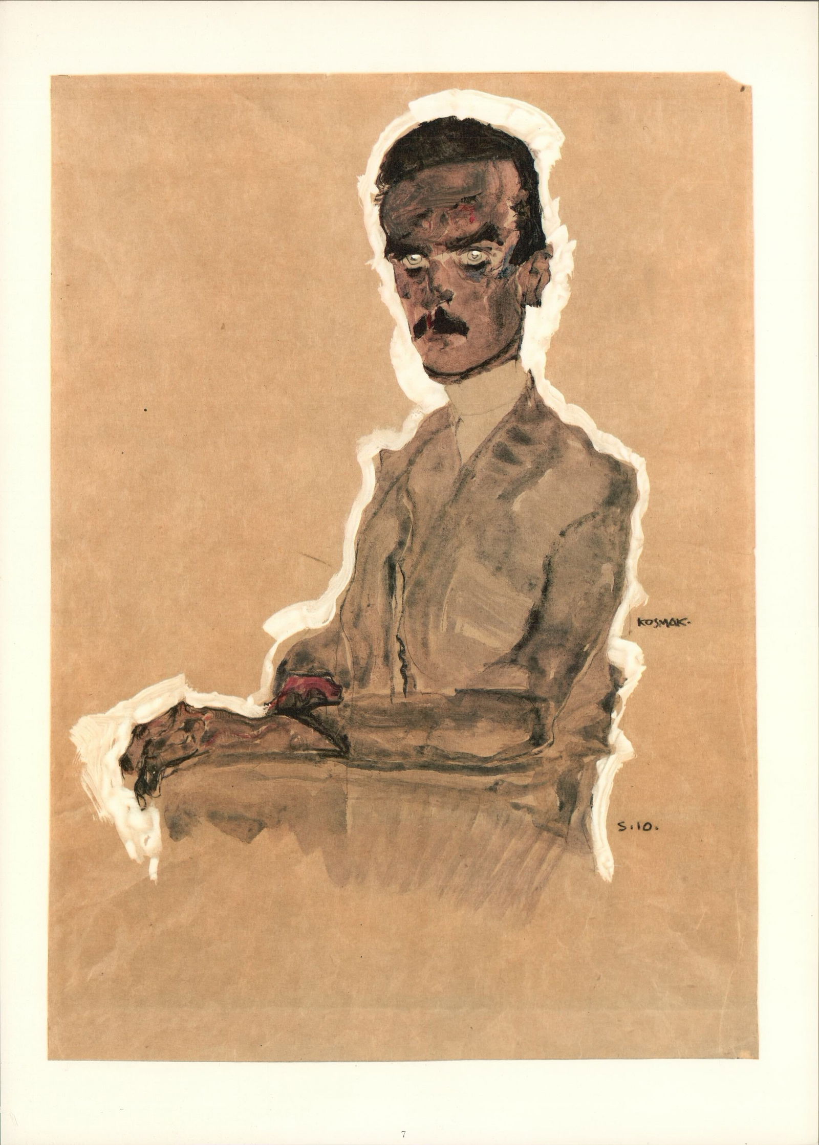 Schiele Lithograph 7 Portrait of Eduard Seated 1968 (1 of 1)
