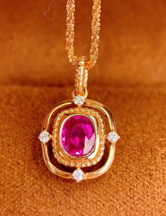 18k Natural Untreated Ruby Pendant (1 of 7)